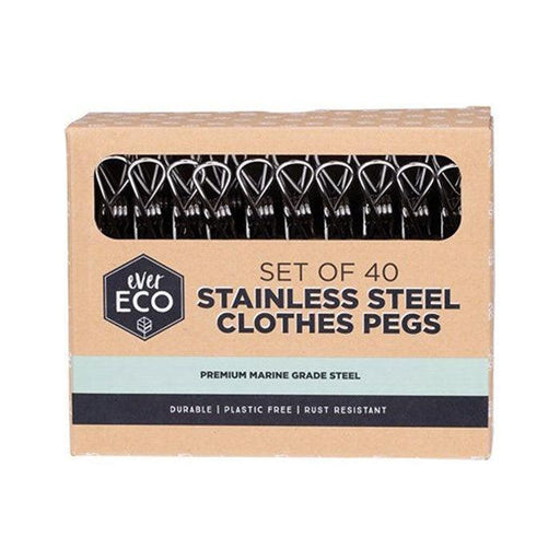 Ever Eco Stainless Steel Clothes Pegs Marine Grade - Pack of 40 - Hello Charlie