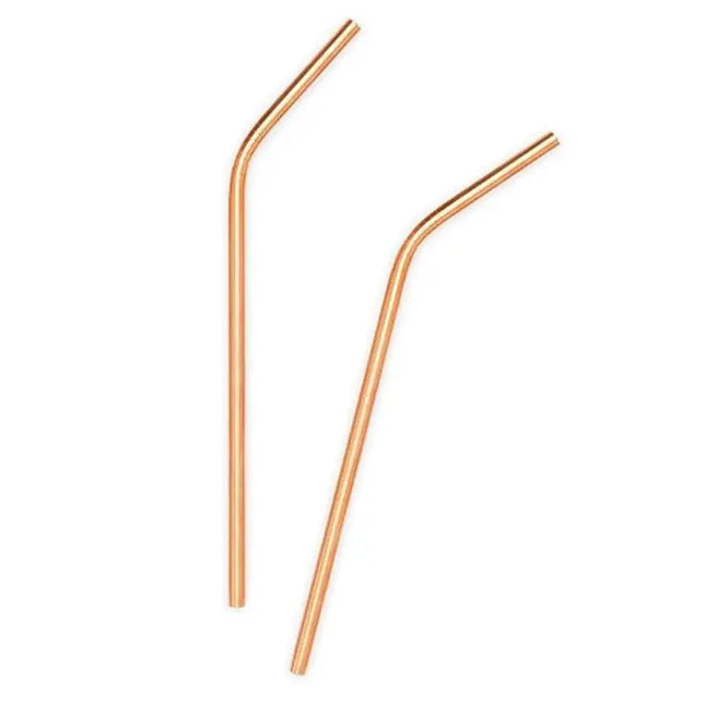 Ever Eco Stainless Steel Straw - Bent - Rose Gold - Single-Ever Eco-Hello Charlie