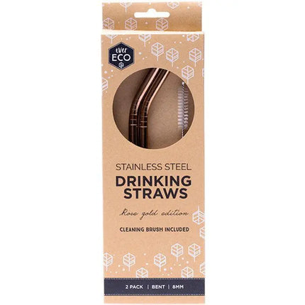 Ever Eco Stainless Steel Straw - Bent Rose-Ever Eco-Twin Pack-Hello Charlie