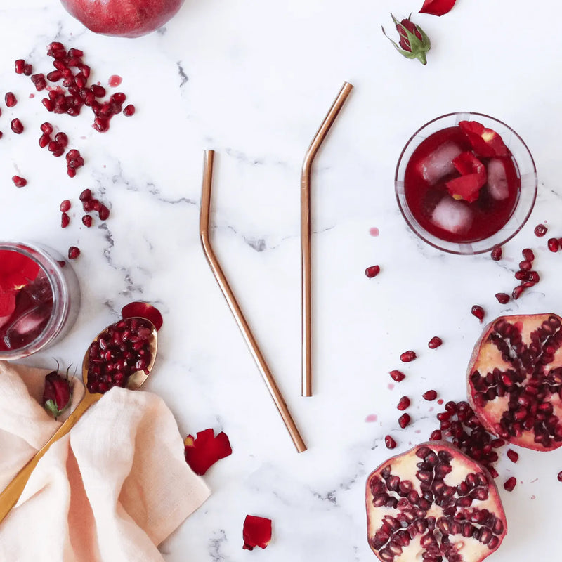 Ever Eco Stainless Steel Straw - Bent Rose-Ever Eco-Twin Pack-Hello Charlie