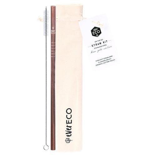 Ever Eco Stainless Steel Straw - On the Go Kit-Rose Gold-Hello-Charlie