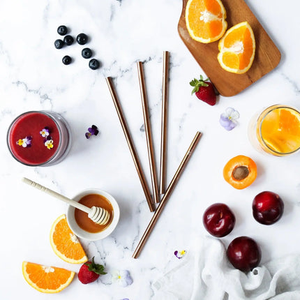 Ever Eco Stainless Steel Straw - Straight Rose-Ever Eco-Twin Pack-Hello Charlie