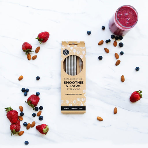 Ever Eco Stainless Steel Straw - Straight Smoothie Straws (Extra Wide) - Hello Charlie