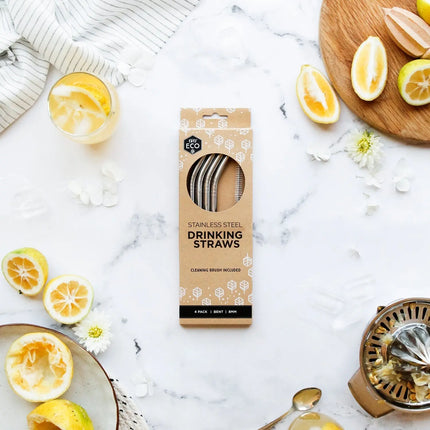 Ever Eco Stainless Steel Straws - Bent-Ever Eco-Four Pack-Hello Charlie