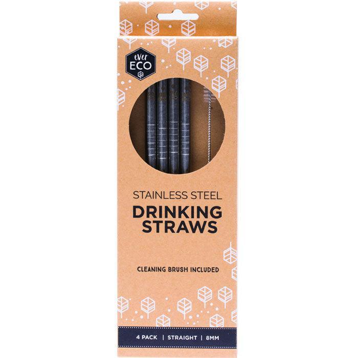 Ever Eco Stainless Steel Straws - Straight-Four Pack-Hello-Charlie