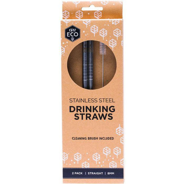 Ever Eco Stainless Steel Straws - Straight-Twin Pack-Hello-Charlie