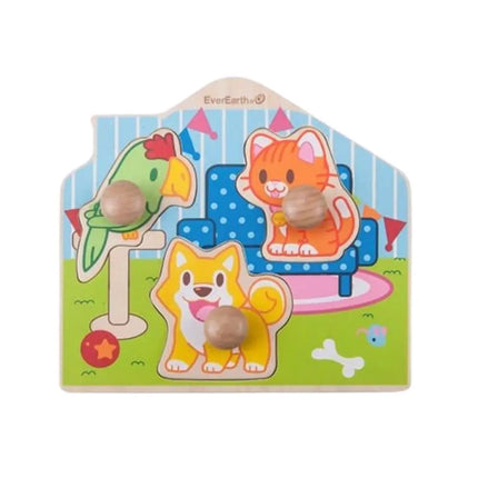 Everearth Wooden Peg Puzzle - Pet-Everearth-Hello Charlie