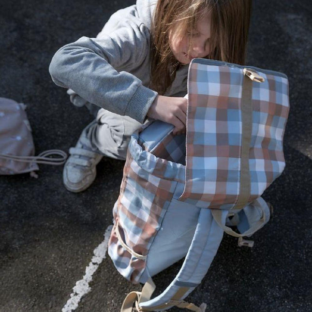 Fabelab Eco Friendly Backpack - Cottage Blue Checks-Fabelab-Hello Charlie