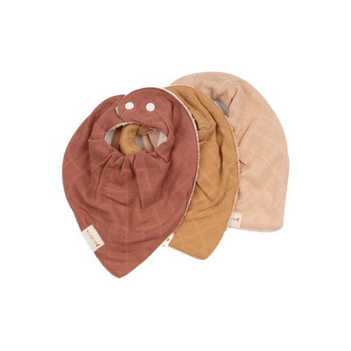 Fabelab Organic Cotton Bandana Bib - Dusty Rose - 3 Pack - Hello Charlie