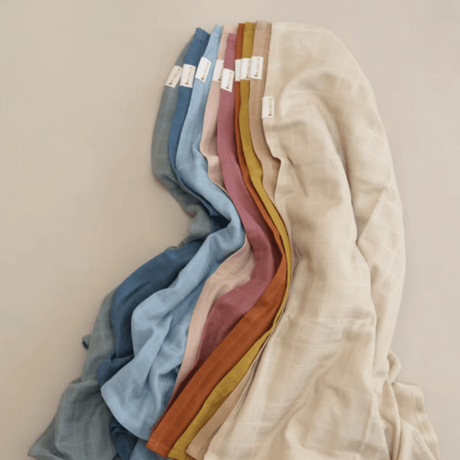 Fabelab Organic Cotton Muslin Cloths - Blue Spruce Mix - 4 Pack-Hello-Charlie