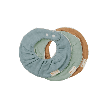 Fabelab Organic Cotton Ruffled Bib - 3 Pack-Fabelab-Cottage Blue-Hello Charlie