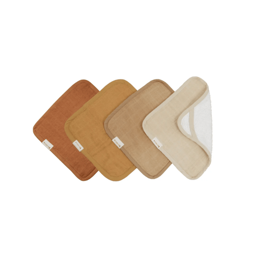 Fabelab Organic Cotton Washcloth - Caramel Mix - 4 Pack - Hello Charlie