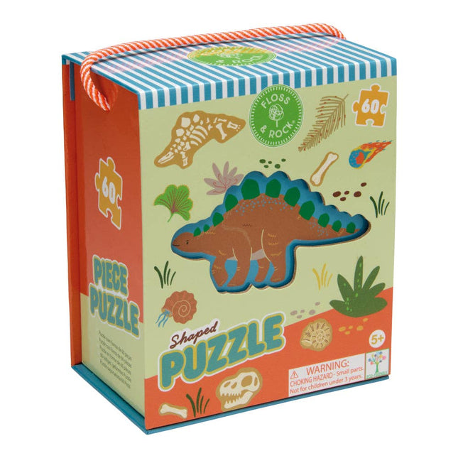 Floss & Rock 60 pc Shaped Jigsaw Puzzle - Dinosaur