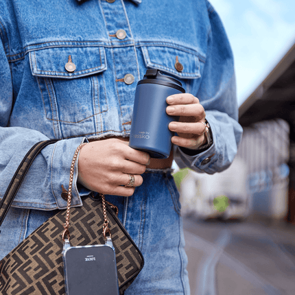 Fressko Camino Ceramic Reusable Coffee Cup – 12oz/340ml-made by Freesko-Denim-Hello Charlie