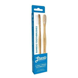 Grant's Adult Bamboo Toothbrush - Medium 2 Pack--Hello-Charlie