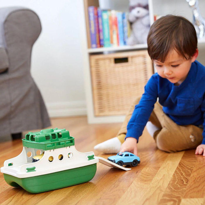 Green Toys Ferry Boat Toy with 2 Small Toy Cars - Hello Charlie