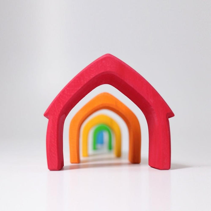 Grimm's Colourful House Stacking Toy--Hello-Charlie