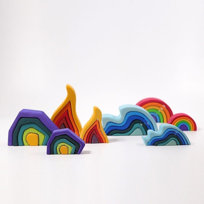 Grimm's Wooden Rainbow Stacking Toy - Medium - Hello Charlie