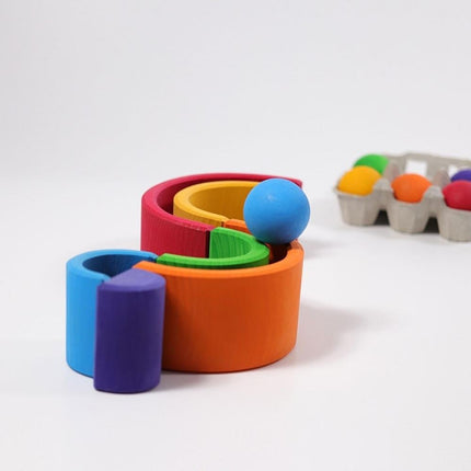 Grimm's Wooden Rainbow Stacking Toy - Medium-Grimm's-Hello Charlie