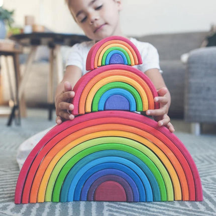 Grimm's Wooden Rainbow Stacking Toy - Medium-Grimm's-Hello Charlie
