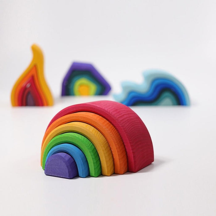 Grimm's Wooden Rainbow Stacking Toy - Medium - Hello Charlie