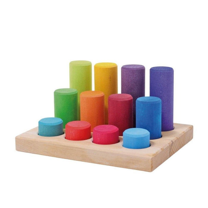 Grimm's Wooden Stacking Rainbow Rollers - Small - Hello Charlie