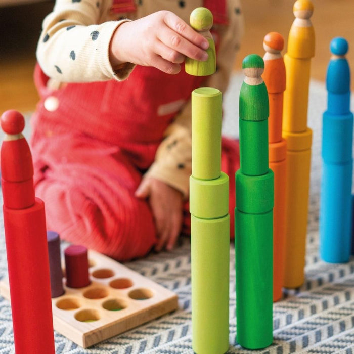 Grimm's Wooden Stacking Rainbow Rollers - Small - Hello Charlie