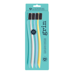 Grin 100% Recycled Toothbrush Soft Summer 4pk-Grin-Hello Charlie