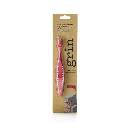 Grin Biodegradable Kids Toothbrush - Pink - Hello Charlie