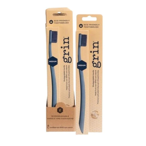 Grin Charcoal Infused Biodegradable Toothbrush - Navy--Hello-Charlie