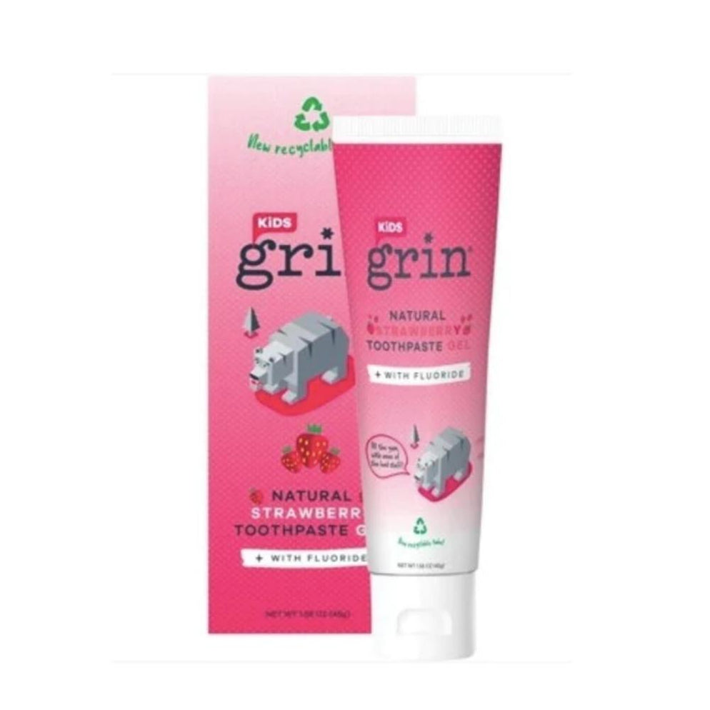 Grin Natural Fluoride Toothpaste for Kids - Strawberry | Hello Charlie