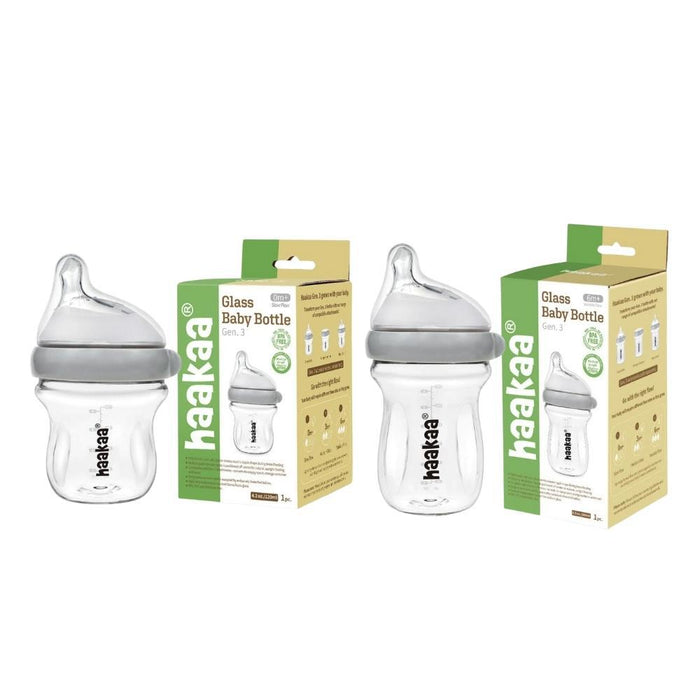 Haakaa Gen 3 Glass Baby Bottle - Grey--Hello-Charlie