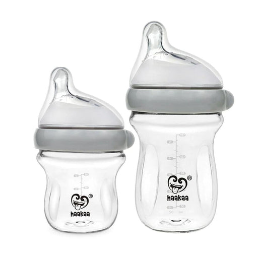 Haakaa Gen 3 Glass Baby Bottle - Grey - Hello Charlie