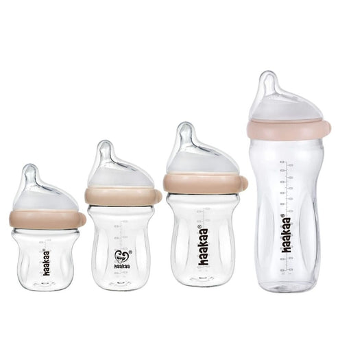 Haakaa Gen 3 Glass Baby Bottle - Peach - Hello Charlie