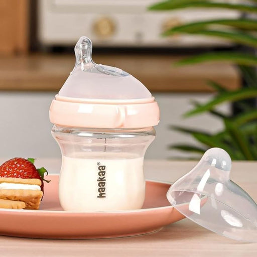 Haakaa Gen 3 Glass Baby Bottle - Peach-Haakaa-120ml-Hello Charlie