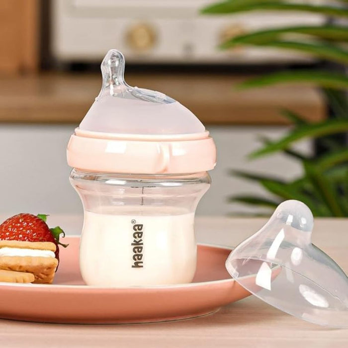 Haakaa Gen 3 Glass Baby Bottle - Peach - Hello Charlie