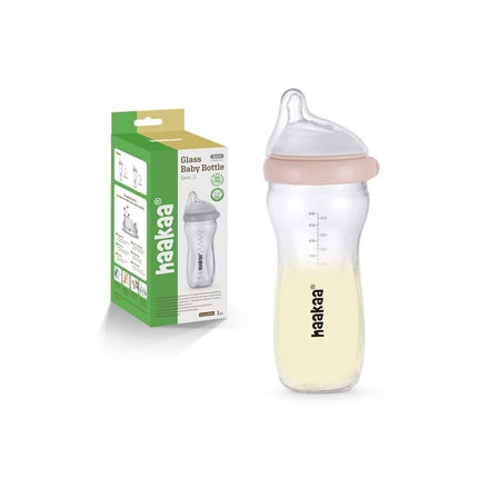 Haakaa Gen 3 Glass Baby Bottle - Peach-Haakaa-120ml-Hello Charlie