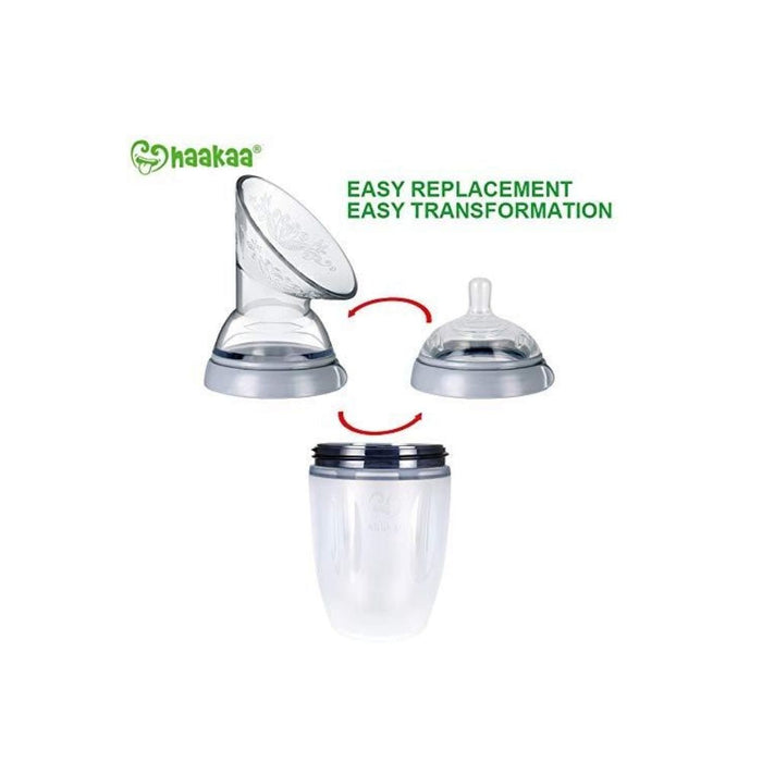 Haakaa Gen 3 Silicone Pump & Bottle Set - Grey--Hello-Charlie