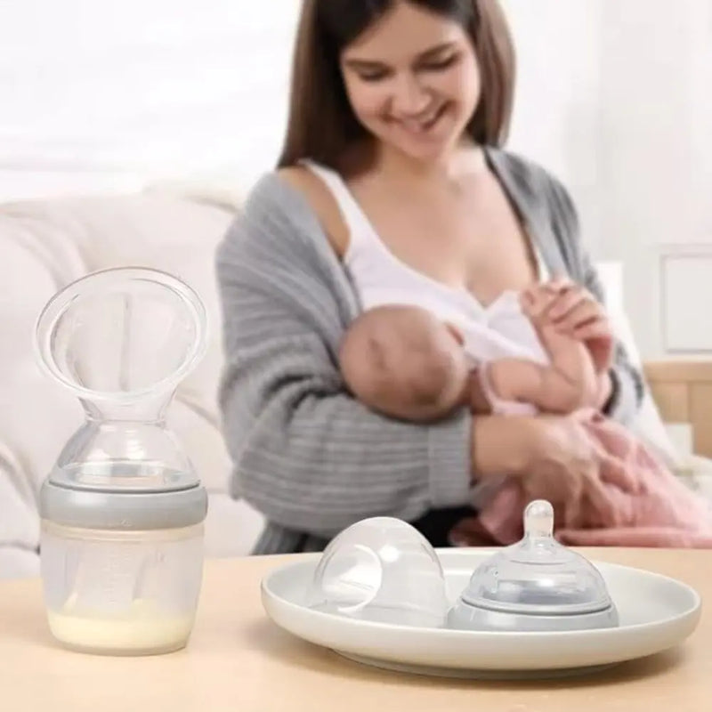 Haakaa Gen 3 Silicone Pump & Bottle Set - Grey-Haakaa-Hello Charlie