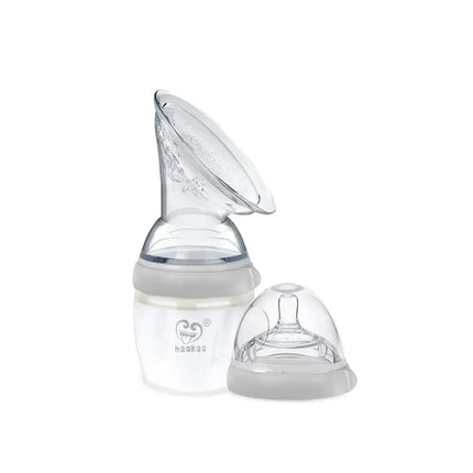 Haakaa Gen 3 Silicone Pump & Bottle Set - Grey-Haakaa-Hello Charlie