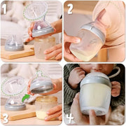 Haakaa Gen 3 Silicone Pump & Bottle Set - Grey-Haakaa-Hello Charlie