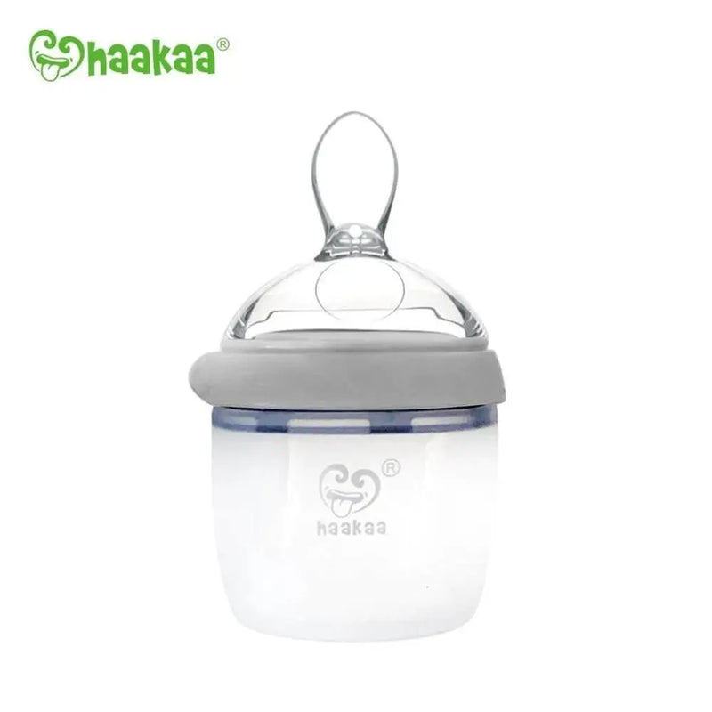 Haakaa Gen 3 Silicone Pump & Bottle Set - Grey-Haakaa-Hello Charlie