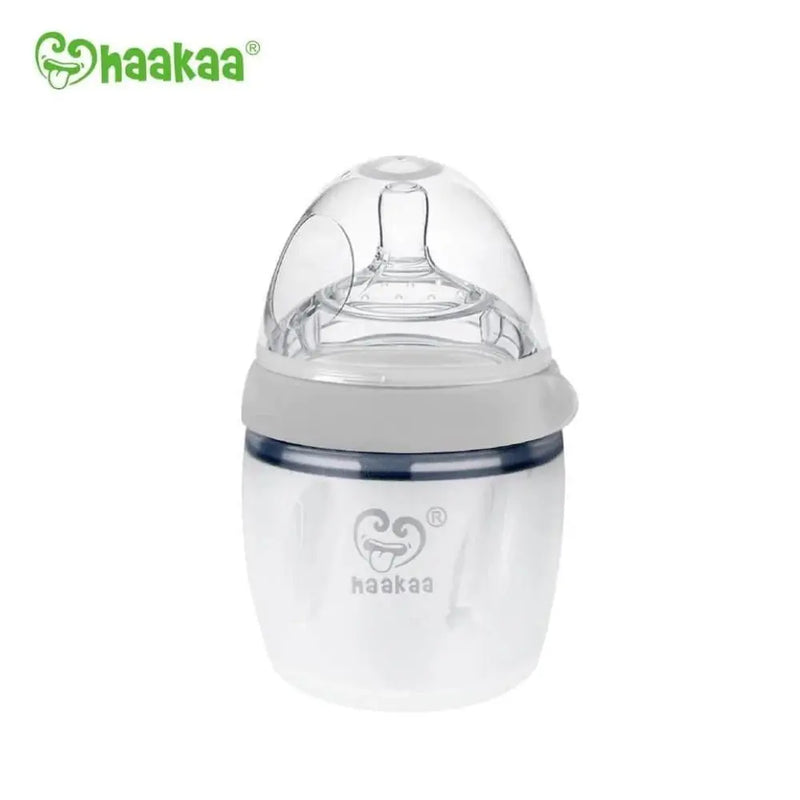 Haakaa Gen 3 Silicone Pump & Bottle Set - Grey-Haakaa-Hello Charlie