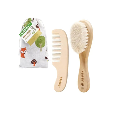 Haakaa Goat Hair Brush & Comb Set-Haakaa-Hello Charlie