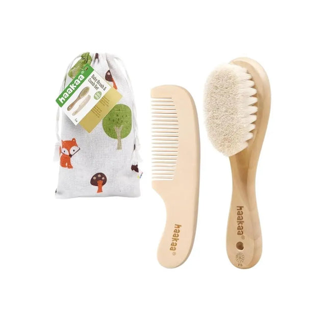 Haakaa Goat Hair Brush & Comb Set-Haakaa-Hello Charlie