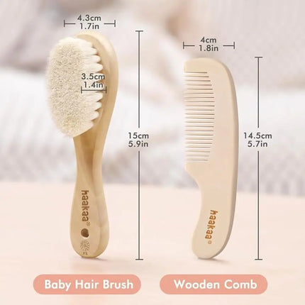 Haakaa Goat Hair Brush & Comb Set-Haakaa-Hello Charlie