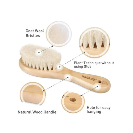Haakaa Goat Hair Brush & Comb Set-Haakaa-Hello Charlie