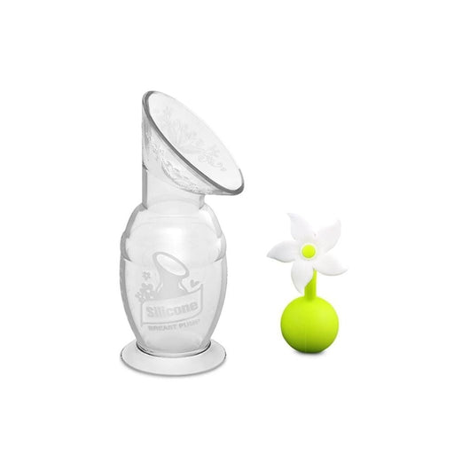 Haakaa Silicone Breast Pump 150ml & White Flower Stopper Pack - Hello Charlie