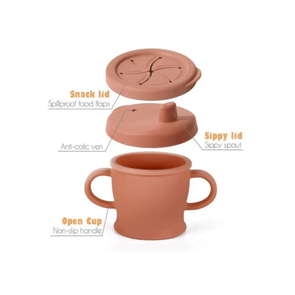Haakaa Silicone Sip-N-Snack Cup-Haakaa-Blush-Hello Charlie
