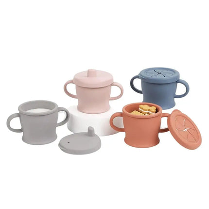 Haakaa Silicone Sip-N-Snack Cup-Haakaa-Blush-Hello Charlie